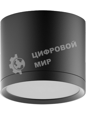 Светильник Gauss LED накладной с рассеивателем 10W 3000K 88х75мм 1/30 черный