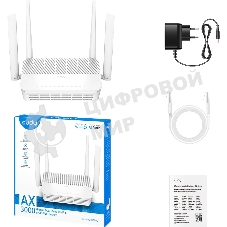 Маршрутизатор Cudy AX3000 Wi-Fi 6 VoIP GPON Router Dual Band Gigabit xPON Router, Realtek chipset, GPON/EPON, 2402Mbps at 5GHz + 576Mbps at 2.4GHz, 802.11ax/ac/a/b/g/n, 1 PON Port, 4 Gigabit RJ45 port, 1 RJ11 Port, Power ON/OFF Button,WPS Button,WiFi Button, Reset button,TR069/TR098/TR111/T