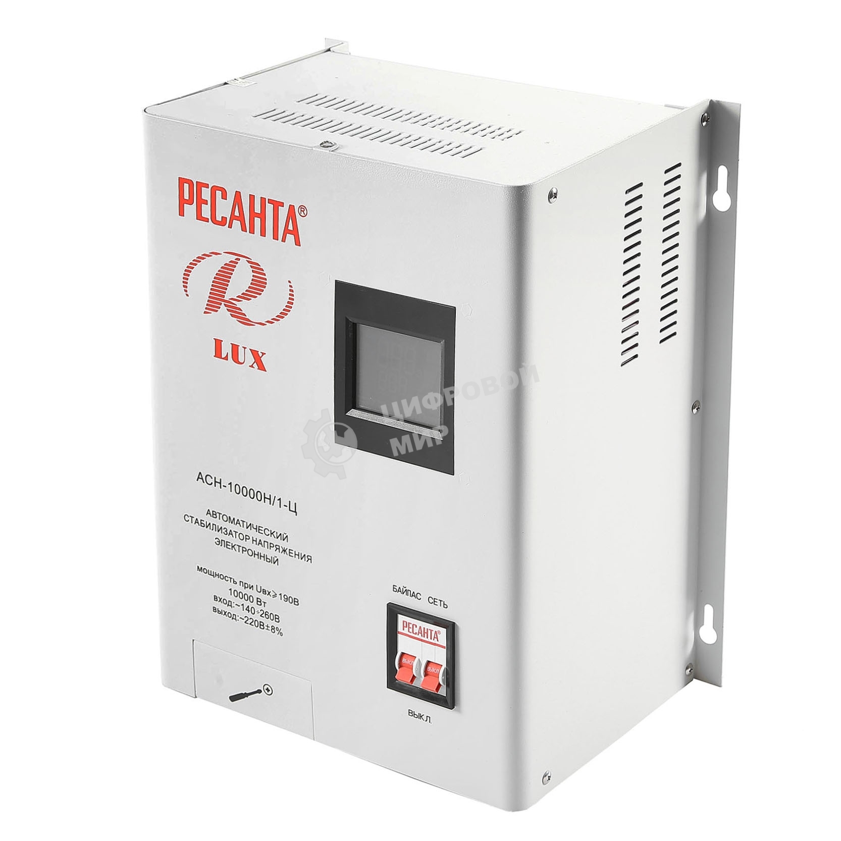 Стабилизатор напряжения Ресанта АСН-10000Н/1-Ц электронный однофазный серый