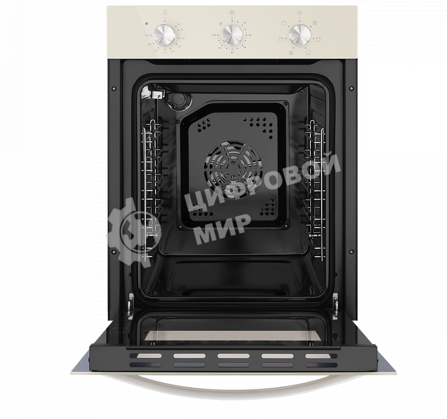 Шкаф духовой электрический Maunfeld EOEC516BG, встраиваемый, 51л, дверца с 2 стеклами, бежевый