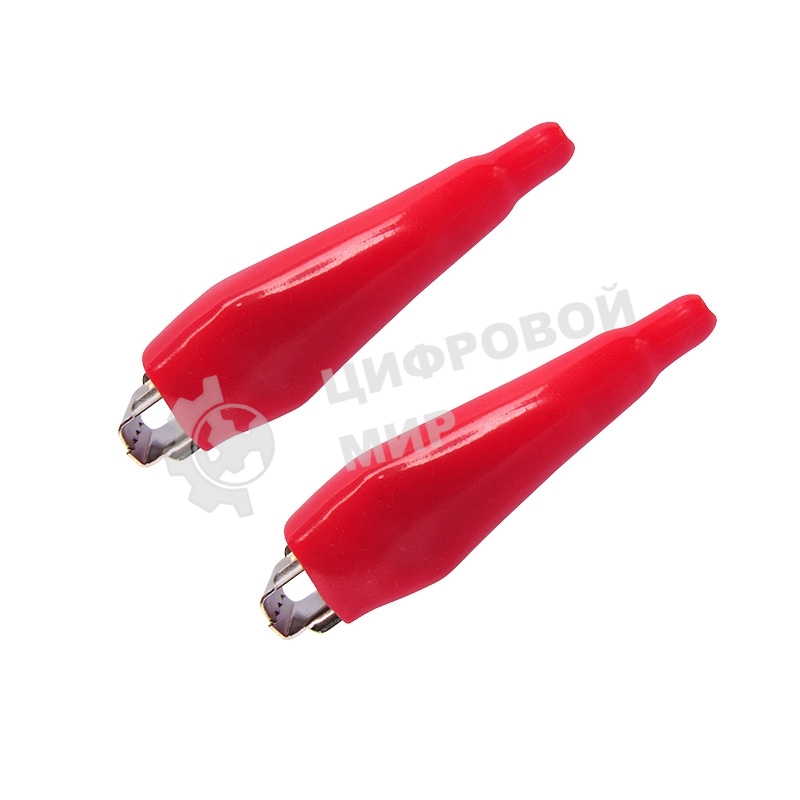 Зажим крокодил в изоляторе Rexant, длина 56 мм, ток 5A, 2 шт., пакет БОПП