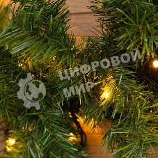 Еловый шлейф Neon-night искуственный 2,7 м Теплое белое свечение 80 LED