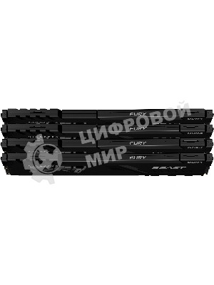 Оперативная память Kingston Fury Beast, DDR4, 128GB (4x32 GB), 3200 MHz, CL16, DIMM, с радиатором, черный