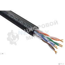 Кабель NEOMAX NM711032 U/UTP cat.5e 4x2x0.46, 25 AWG, Медь, внешний, PE, 305м, черный