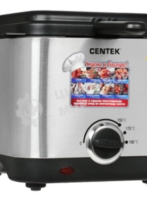 Фритюрница Centek CT-1430 серебристый, 900 Вт, 1.5 л, 0.5 кг, антипригарное покрытие