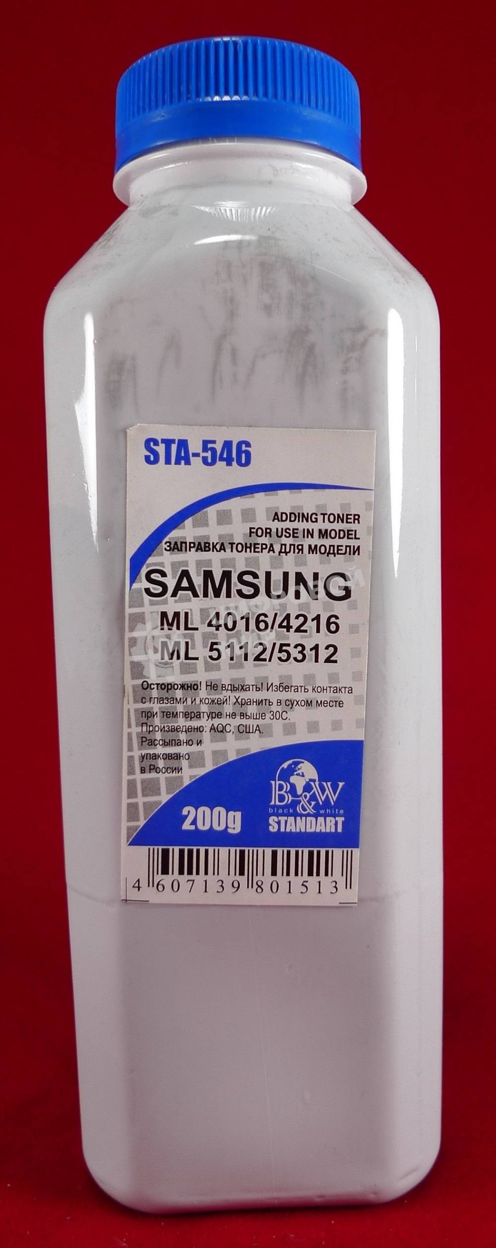 Тонер Samsung SCX 4016/4216/4321/4521/5112/5312 (фл, 200г) B&W Standart фас России