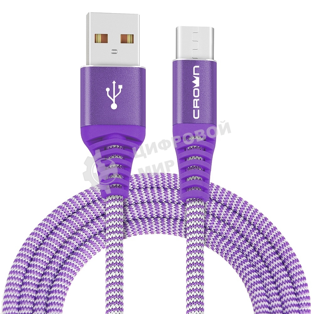 Кабель Crown USB - USB Type-C CMCU-3102C violet