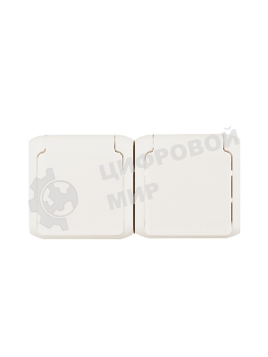 Розетка Legrand 2-м ОП Quteo 16А с защитной крышкой, защитные шторки, с заземлением IP44 белая Leg 782323