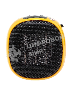 Тепловентилятор керамический Denzel DTFC-700 портативный, черный/желтый, 700 Вт, 10 м2, цифровой термостат