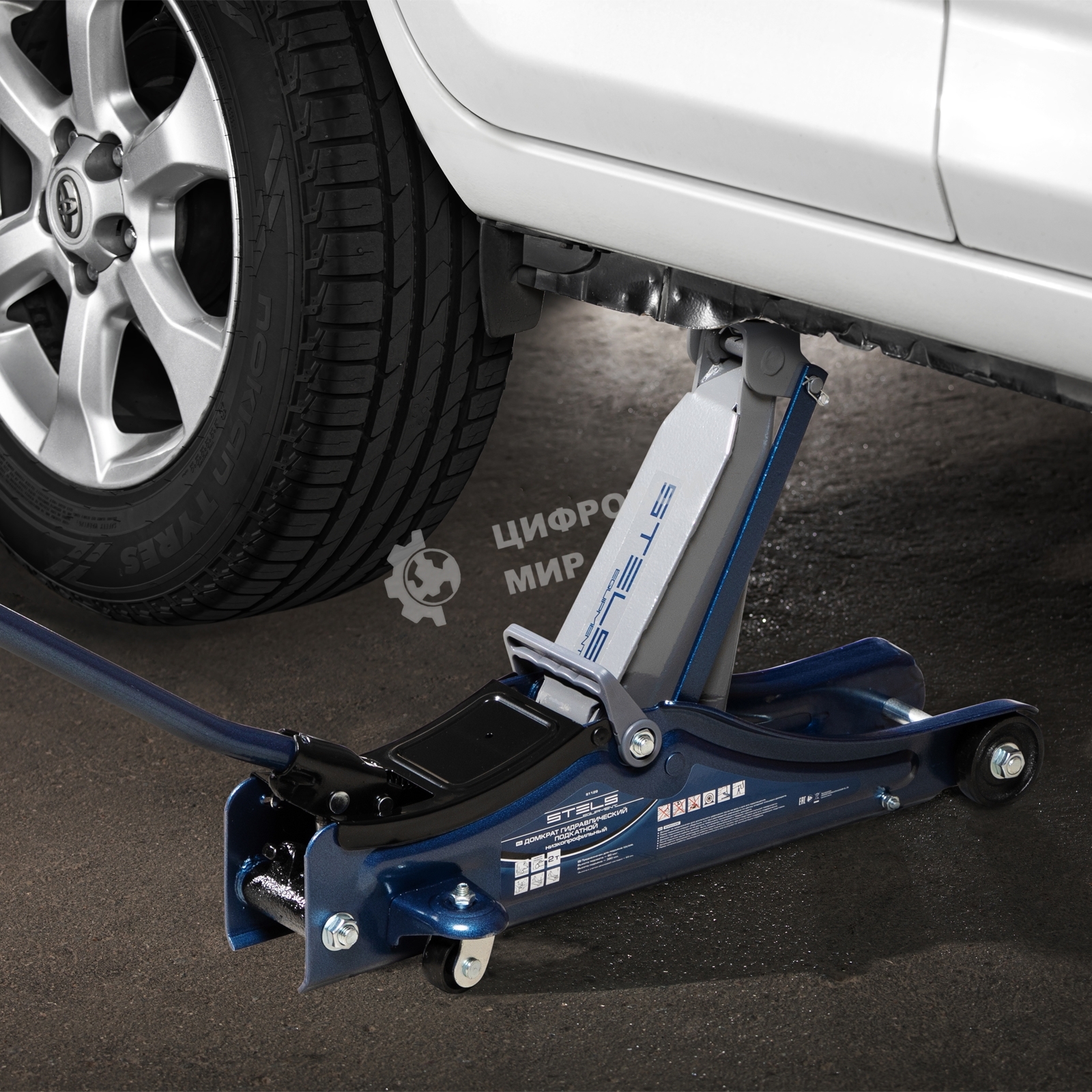 Домкрат Stels 51129 гидравлический подкатной 2 тонны low profile 80-380 мм