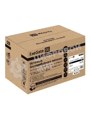 Источник бесперебойного питания (инвертор, синус, для котла) ExeGate SineTower SN-600.LCD.AVR.2SH 600VA/360W, чистая синусоида, LCD дисплей, AVR, 2*Schuko, линейно-интерактивный, черный