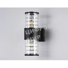 Светильник Ambrella light ST2525/2 BK/CL черный/прозрачный IP54 E27/2 max 40W 305*110*155
