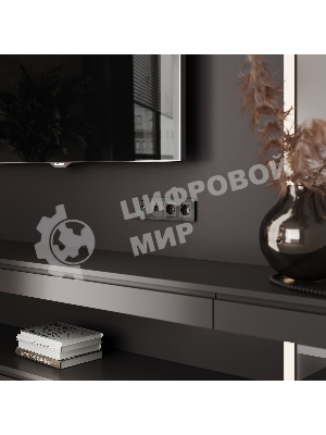 ТВ-розетка оконечная (графит акрил)