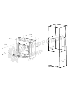 Духовой шкаф электрический Maunfeld EOEM.589B черный/серебристый, встраиваемый