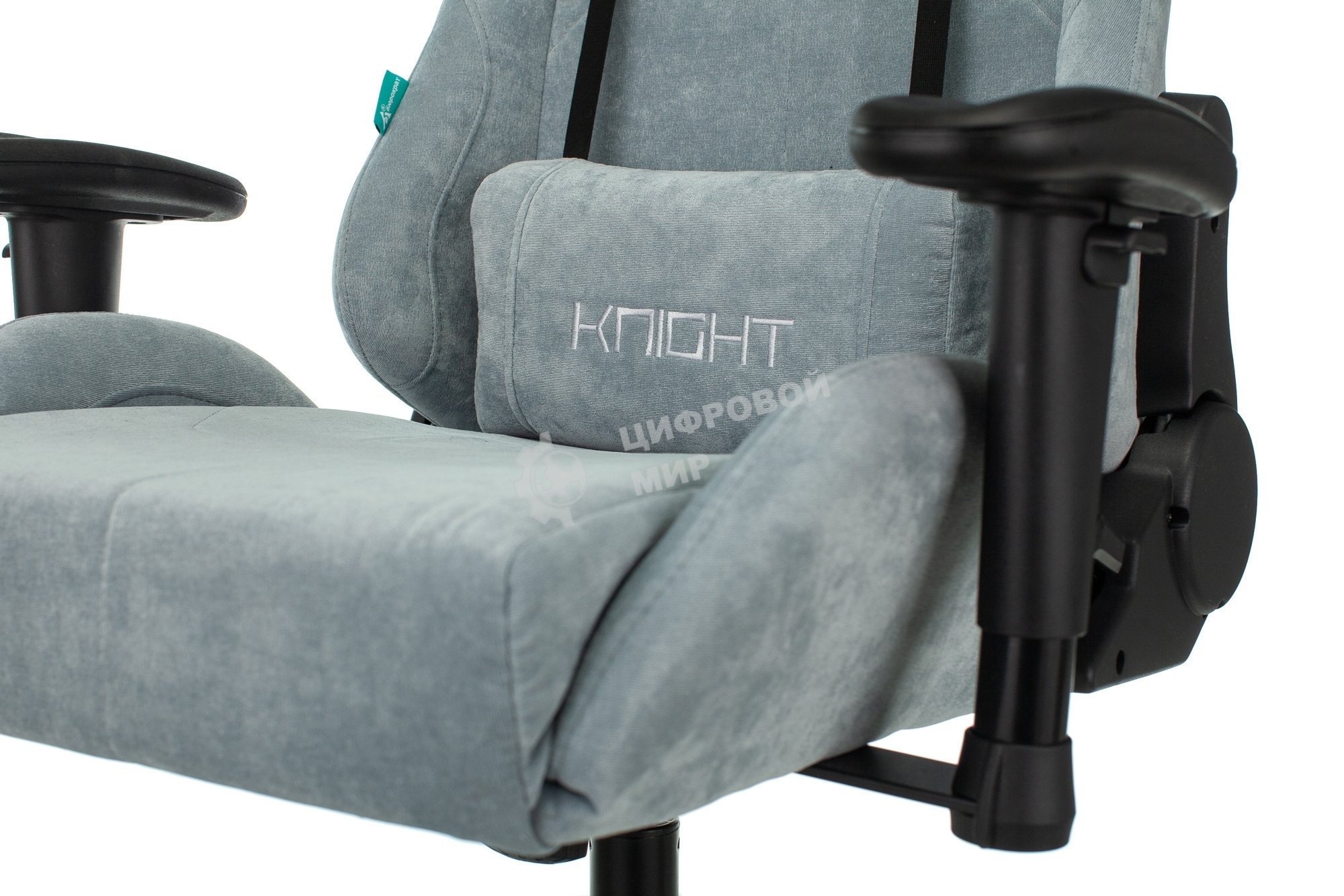 Кресло игровое Бюрократ VIKING KNIGHT LT28 FABRIC серо-голубой крестовина металл/пластик