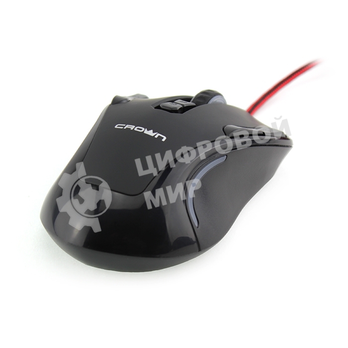 Мышь проводная Crown Gaming CMXG-804 черный, 2000 dpi, USB, кнопки - 9