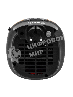 Тепловентилятор керамический Denzel DTFC-700 портативный, черный/желтый, 700 Вт, 10 м2, цифровой термостат