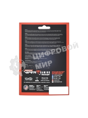 Оперативная память Patriot Viper Elite II, DDR4, 16GB (2x8 GB), 3600 MHz, CL20, DIMM, радиатор, красный, черный