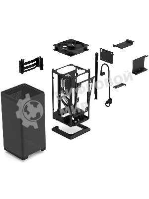 Компьютерный корпус без блока питания Fractal Design Mood, Mini-Tower, 1x180мм, 2xUSB-A 3.0 + 1xUSB 3.2 Type-C, SFX PSU Support, mITX черный