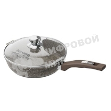Сковорода Мечта С28902 Premium mokko 28см, несъемная ручка стеклянная крышка