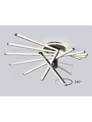 Потолочный светодиодный светильник Ambrella light FL6242 BK черный 135W 3000K-6400K 900*750*230 (ПДУ ИК)