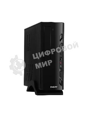 Компьютерный корпус MiniITX ExeGate MI-208 Black, miniITX/mATX, M400, 80мм, 2хUSB, Audio