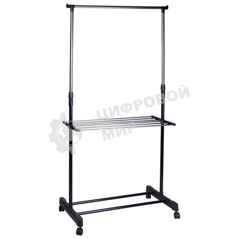 Вешалка напольная Рыжий кот CR460, на колесах (с полкой) размер: 80x42x95-168 см