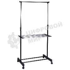Вешалка напольная Рыжий кот CR460, на колесах (с полкой) размер: 80x42x95-168 см