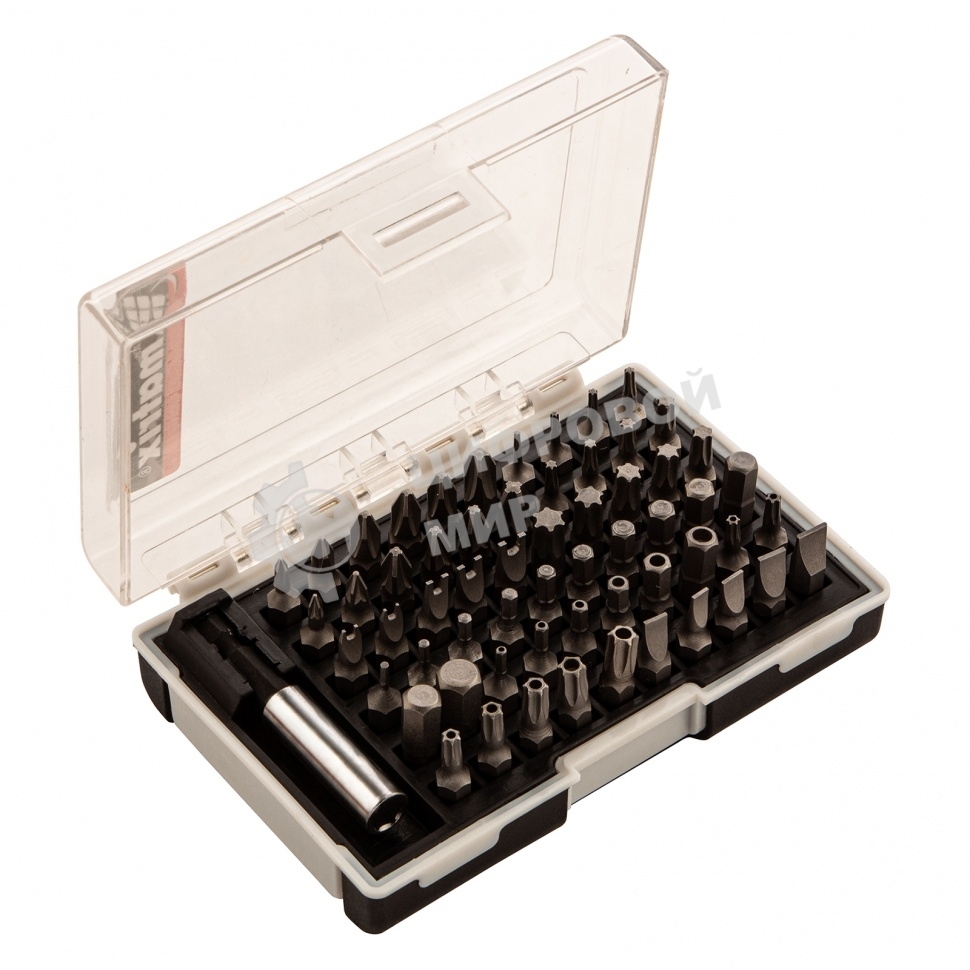 Набор бит Matrix с магнитным держателем, CrV, 61шт