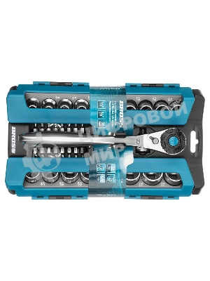 Набор торцевых головок Gross 14145 трещотка 120 зубьев, 36 предметов