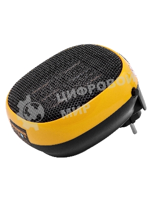 Тепловентилятор керамический Denzel DTFC-700 портативный, черный/желтый, 700 Вт, 10 м2, цифровой термостат