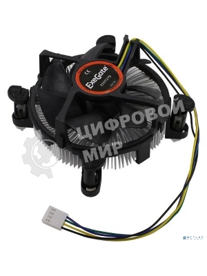 Кулер для процессора ExeGate EE97379 черный, 92 мм, алюминий, 2400 об/мин, 23 дБ, 4 pin, 65 Вт, 60 мм