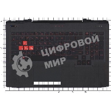 Клавиатура для ноутбука HP Omen 15-CE черная с подсветкой, Топкейс