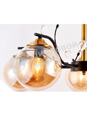 Светильник Ambrella light TR9072/5 BK/TI черный/янтарь E14 max 40W D620*420