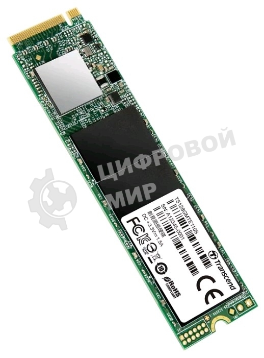 Накопитель SSD Transcend MTE110S, 128Gb, M.2 2280, PCIe 3.0 x4, NVMe, R/W 1600/400