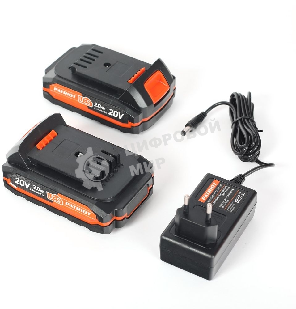 Дрель-шуруповерт аккумуляторная Patriot BR 203UES, Аккумуляторная, 20В, 2 АКБ, Кейс