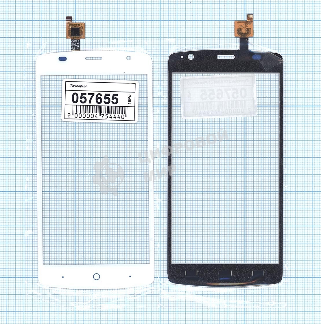 Сенсорное стекло (тачскрин) для ZTE Blade L5 Plus, белое