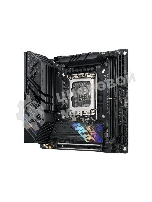 Материнская плата ASUS ROG STRIX B760-I GAMING WIFI, LGA 1700, Intel B760, 2xDDR5, 4xSATA, 2xM.2, 1xPCIe 5.0 x16, 1xHDMI, 1xDP, 1x 2.5Gb LAN, 3xUSB-A 2.0, 3xUSB-A 3.2 Gen 1, 1xUSB-C 3.2 Gen 1, 1xUSB-C 3.2 Gen 2x2, 5x3.5 мм, 7.1, Mini-ITX