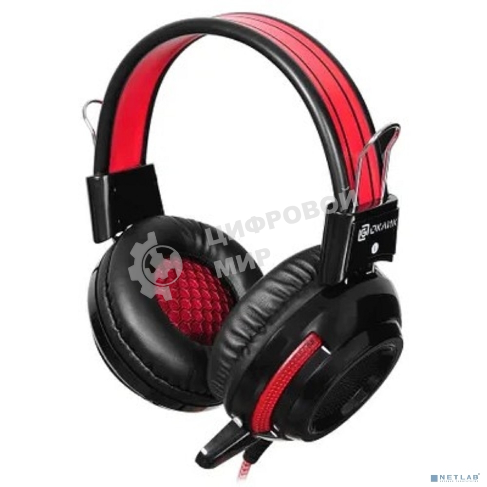 Наушники Oklick HS-G300 черный/красный 2.2 м мониторы оголовье (AH-V1)