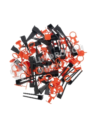 Комплект зажим + клин для системы выравнивания плитки СВП Сибртех Кольцо, 50/50 шт. в ведре