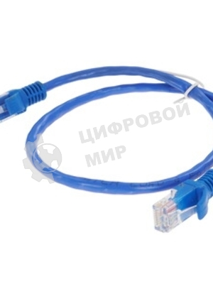 Патч-корд UTP Cablexpert cat.5e, 0.5м, литой, многожильный, синий