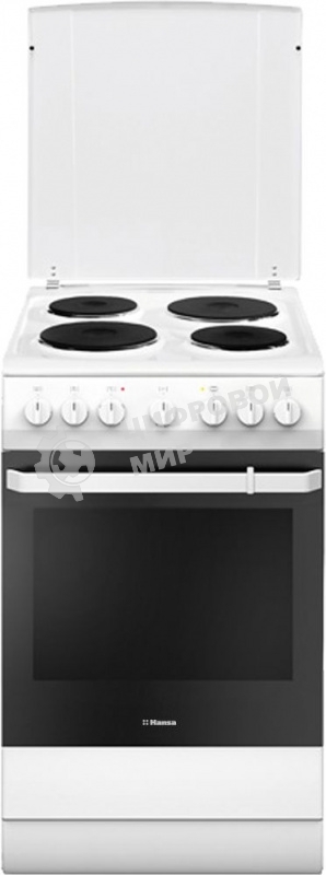 Плита электрическая Hansa FCEW54109 белый, конфорок 4 шт, духовка 65 л, 50 см x 85 см x 60 см