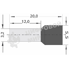 Наконечник штыревой втулочный изолированный Rexant F-18 мм 4 мм² (НШВи 4.0-18) серый