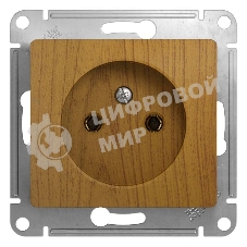 Механизм розетки 1-м СП Glossa 16А IP20 без заземл. дер. дуб SchE GSL000541