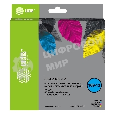 Картридж струйный Cactus CS-CZ109-12 черный/голубой/желтый/пурпурный набор (64.2мл) для HP DJ IA 3525/5525/4525