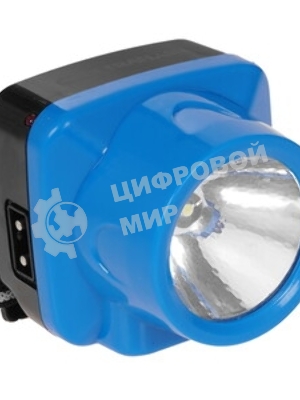 Фонарь ULTRAFLASH LED5374фонарь налобн аккум 220В. голубой. 0.4 ВаттLED. 1 реж. пласт. бокс