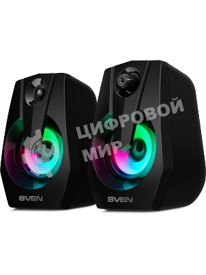 Акустическая система SVEN 370 2.0 черные (2x2W, USB, RGb подсветка)