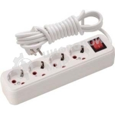 Удлинитель LEZARD 720-0403-402с/з 4 входа 3 м с выключателем серии LILA