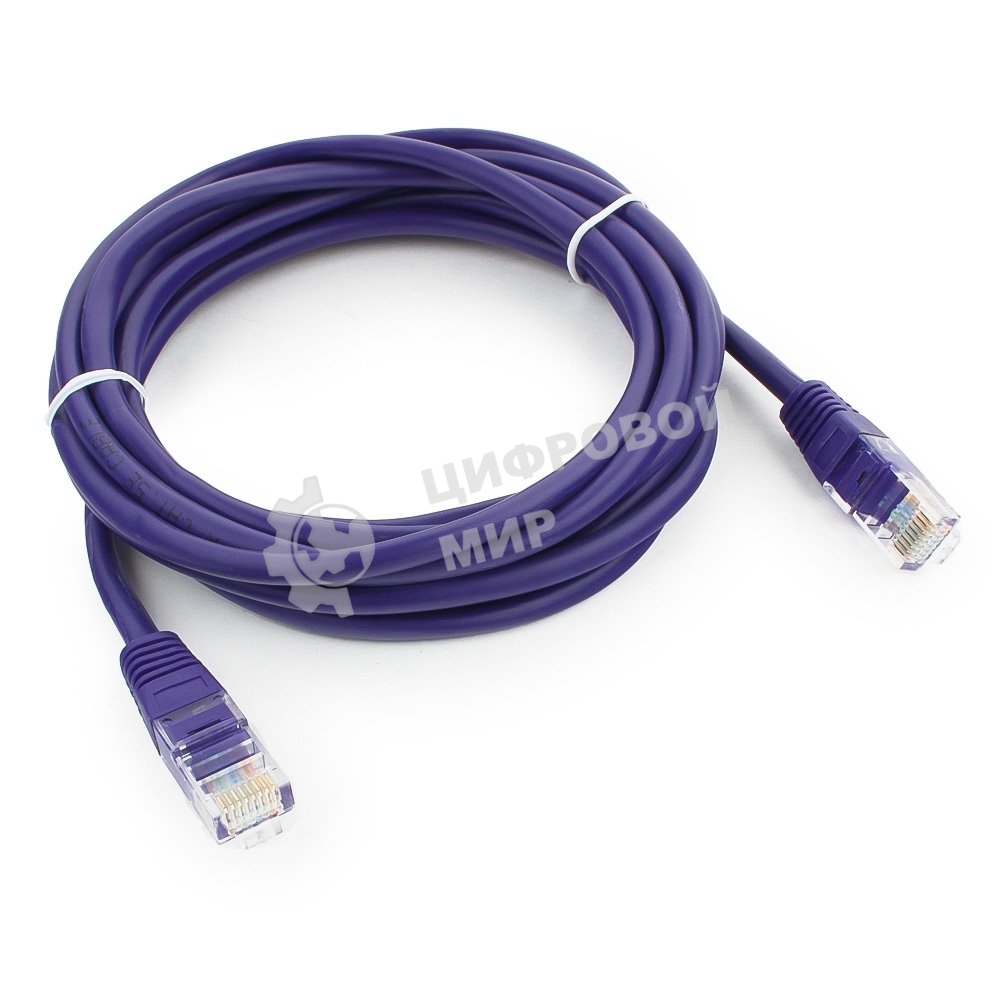 Патч-корд UTP Cablexpert cat.5e, 3м, литой, многожильный, фиолетовый