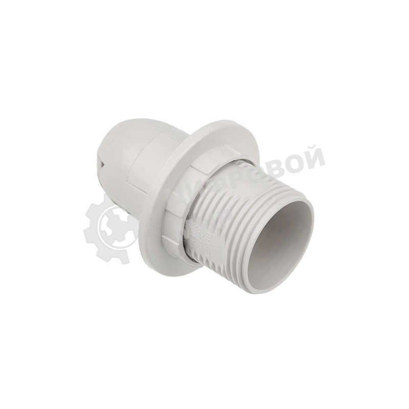 Патрон пластиковый Rexant термостойкий с кольцом Е14 белый c этикеткой